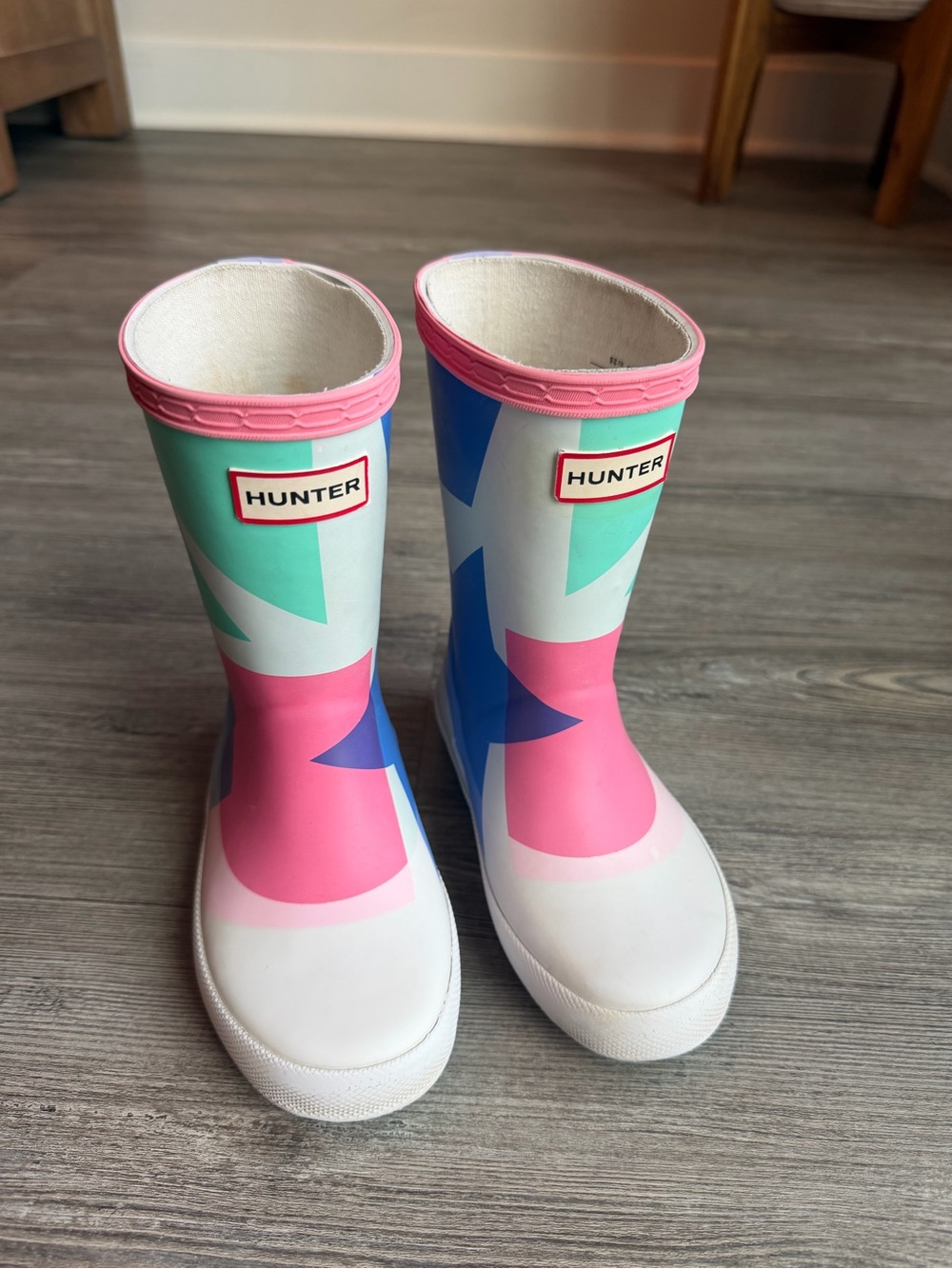 Hunter Kids Rain Boots in Pink, Blue, Mint & White